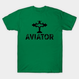 Aviator and Plane Military style T-Shirt